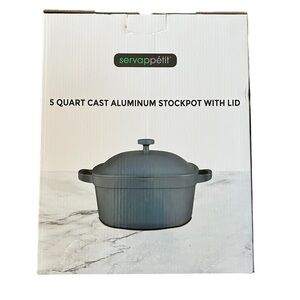 ServAppetit 5 Quart Cast Aluminum Stockpot with Lid NIB
